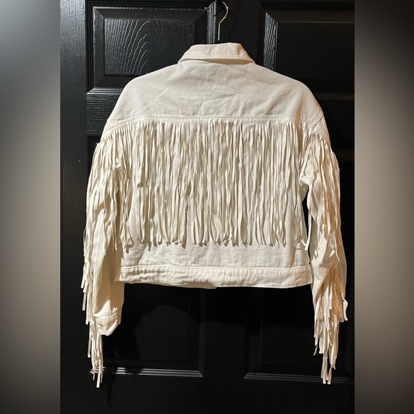 Le Lis White Denim Fringed Jacket - Picture 7 of 12